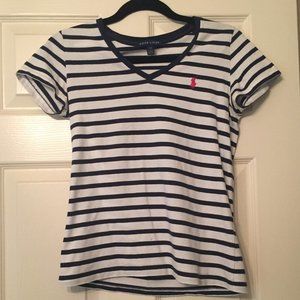 Navy blue striped top